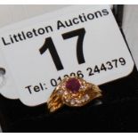 18ct ruby and diamond set ring - Estimate £200 to £300