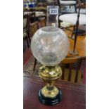 Fine Victorian oil lamp with globe