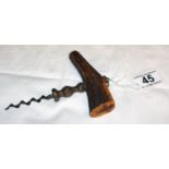 Horn mounted corkscrew