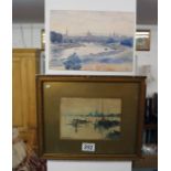 2 watercolours, both signed 1 unframed
