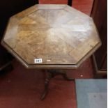 19C oak octagonal tripod table