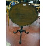 Mahogany and pie crust top tripod table