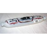 19C glass rolling pin depicting the sea adventure