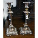 Pair of silver plated candle sticks