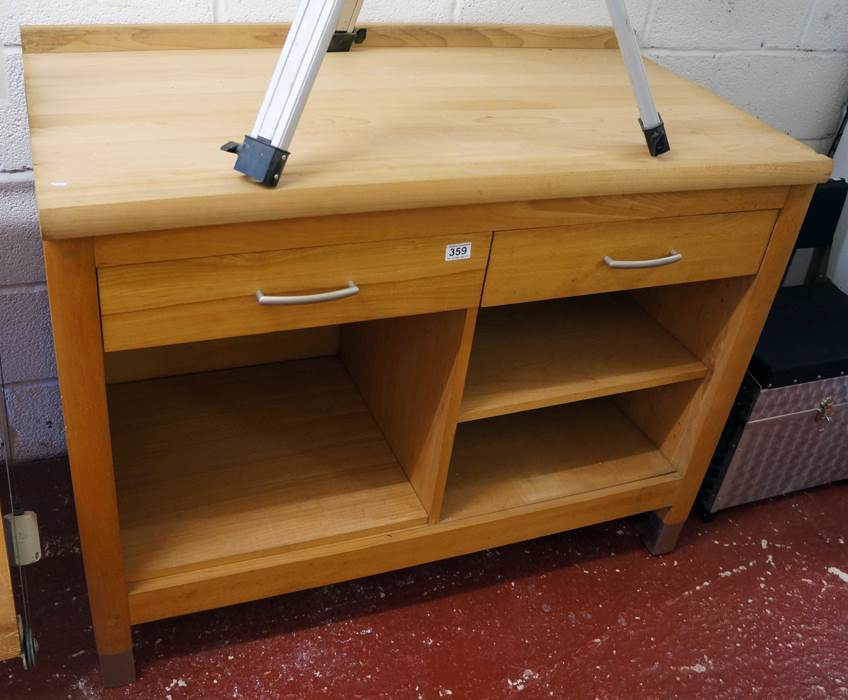 Large hardwood kitchen workstation