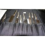 Set of Global knives in chefs case roll (as new)