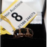 Gold gypsy set tourmaline and diamond set ring - Estimate £100 to £150