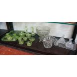 Large collection of glass to include dressing table set, punch bowl etc
