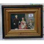 Small watercolour in ornate frame - Family