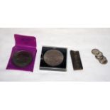 Silver ingot pendant, silver coins etc