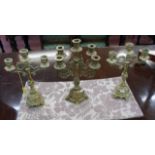 3 brass candelabras