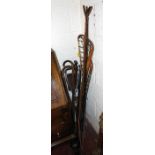 Collection of walking sticks etc