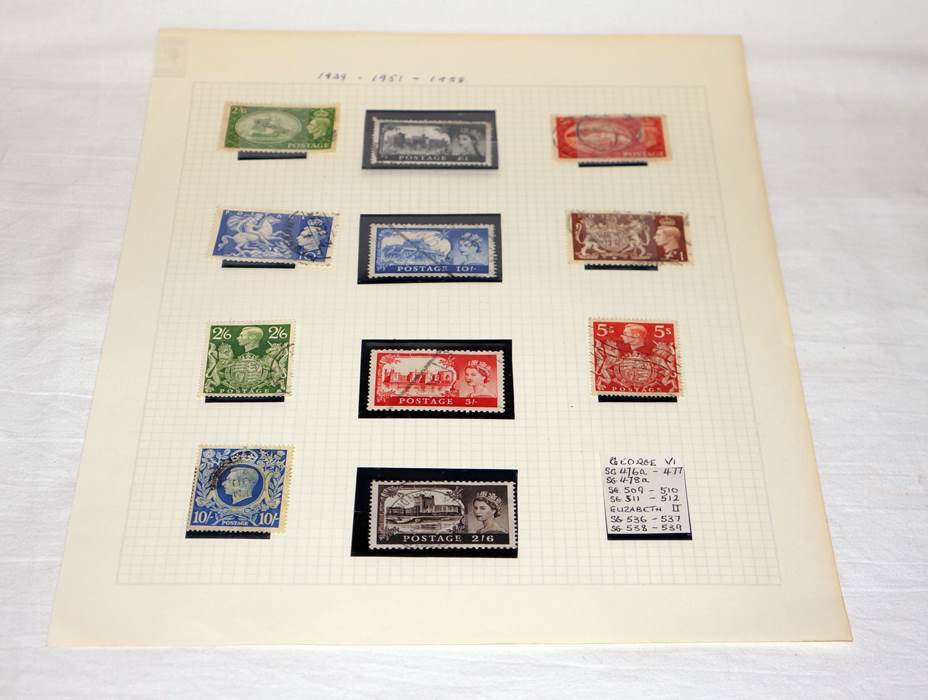 11 high value stamps - Great Britain - George VI to Elizabeth II