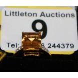 Gold citrine and diamond set ring - Estimate £80 to £120