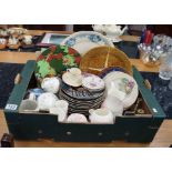 Box of collectables to include Royal Worcester & Wedgwood