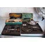 Collection of micrometers and old chrome petrol cap