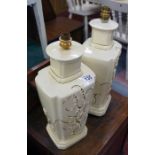 Pair of china table lamps