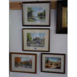 2 L/E and signed prints and 2 original watercolours by Barbara Butcher