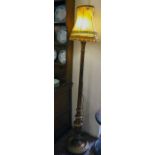 Gilt working standard lamp with shade