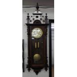 Mahogany Vienna twin weighted wall clock