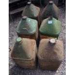 6 Vintage tractor oil cans