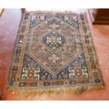 Old Eastern patterned wool rug - 127 x 155cm