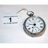 Silver pocket watch in working order