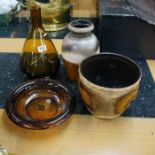 4 pieces of West German glass and pottery