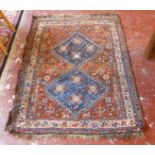 Old Eastern patterned wool rug - 114 x 156cm