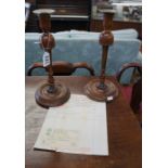 Pair of wooden candlesticks from the Gordon Russell workshop - with provenance