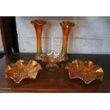 5 pieces of Carnival glass