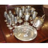 Collection of pewter and silver plate