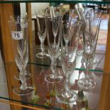 Set of 5 Faberge champagne glasses with boxes