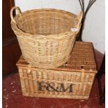 Wicker laundry and log baskets