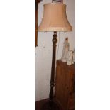 Oak standard lamp and shade