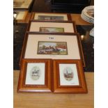 5 framed silks - Hunting theme, Lady Godiva etc