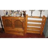 Mexican pine cupboard with drawer and pine shoe rack