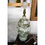 Large Oriental china table lamp