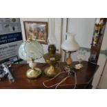 Oil lamp & 3 further lamps