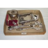 Box of silver & white metal etc