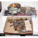 Large collection of coins and bank notes