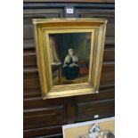 Oil on canvas in gilt frame - Grandmother