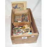 Collection of cigarette cards and old matchbox cards etc