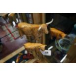 Beswick Highland cow and 2 calves