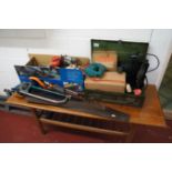 Collection of power tools, Mitre saw & hand tools