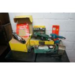 Collection of power tools, vice, Stanley wood plane etc