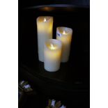 3 ornamental LED candles