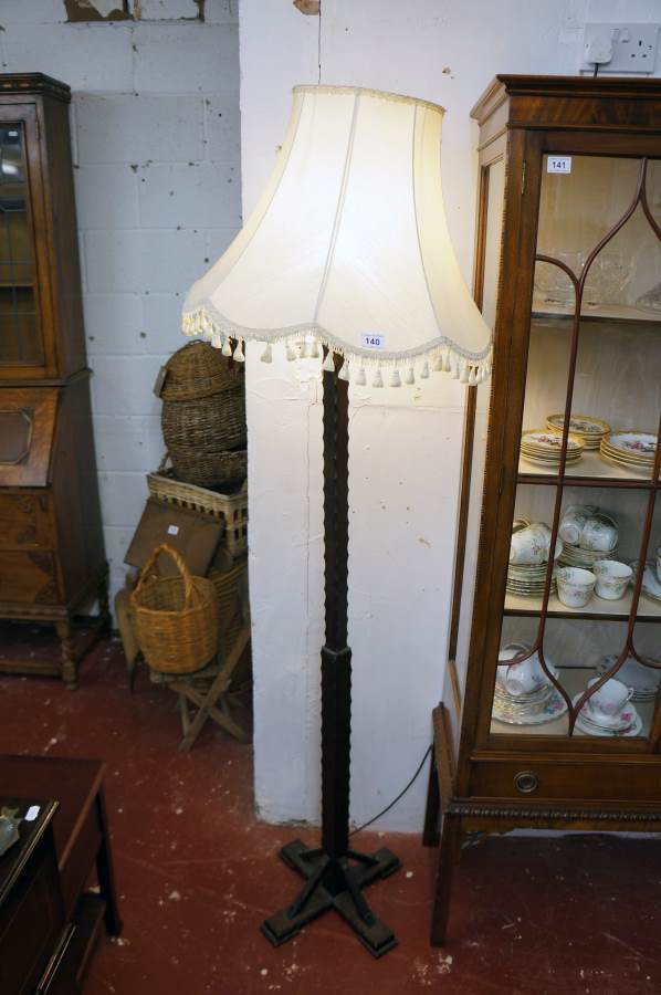 Working oak standard lamp