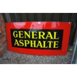 Large enamelled sign - 'General Asphalte'