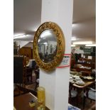 Convex gilt framed mirror